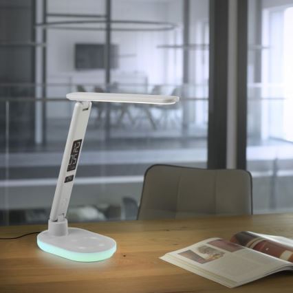 JUST LIGHT. 11018-16 - Lampada da tavolo LED RGBW dimmerabile con ricarica wireless TINA LED/4W/230V bianco