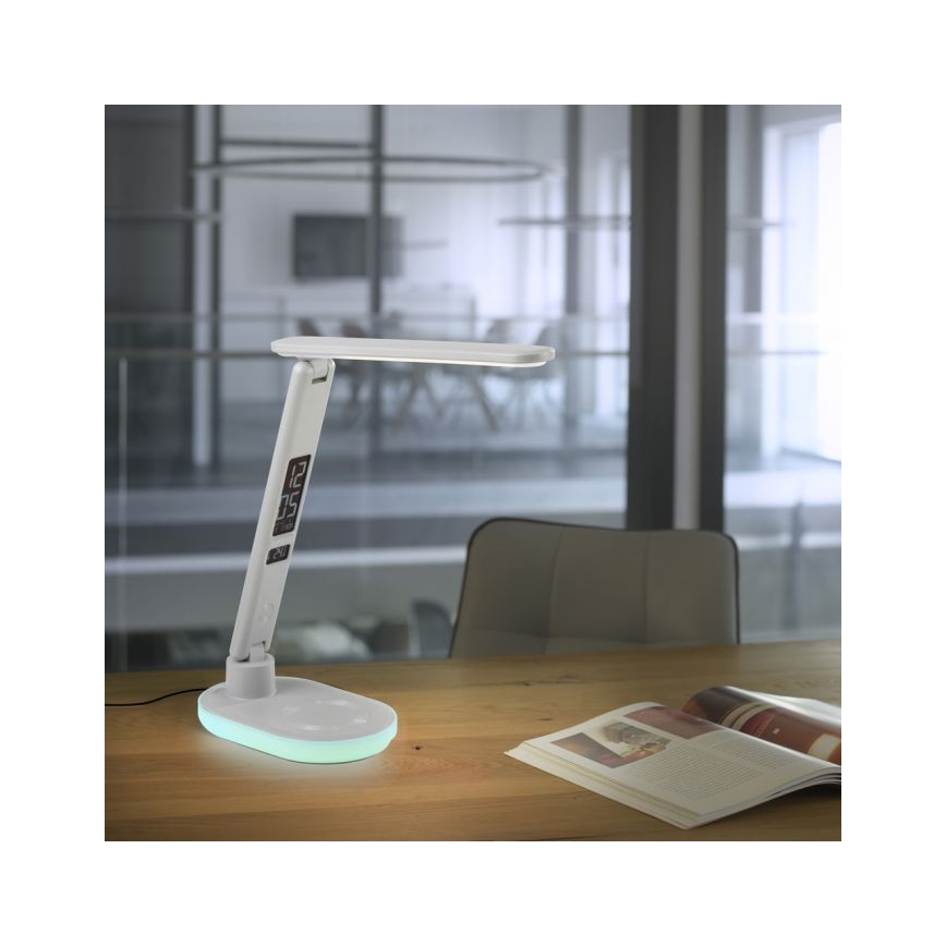 JUST LIGHT. 11018-16 - Lampada da tavolo LED RGBW dimmerabile con ricarica wireless TINA LED/4W/230V bianco
