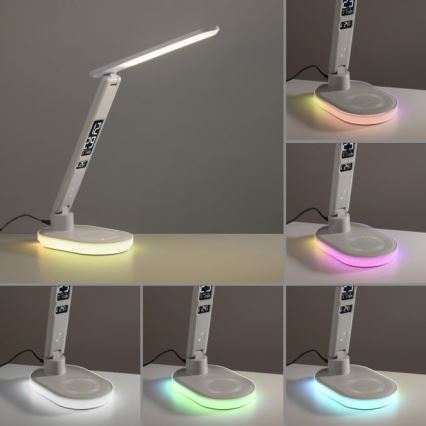 JUST LIGHT. 11018-16 - Lampada da tavolo LED RGBW dimmerabile con ricarica wireless TINA LED/4W/230V bianco