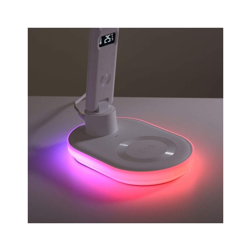 JUST LIGHT. 11018-16 - Lampada da tavolo LED RGBW dimmerabile con ricarica wireless TINA LED/4W/230V bianco