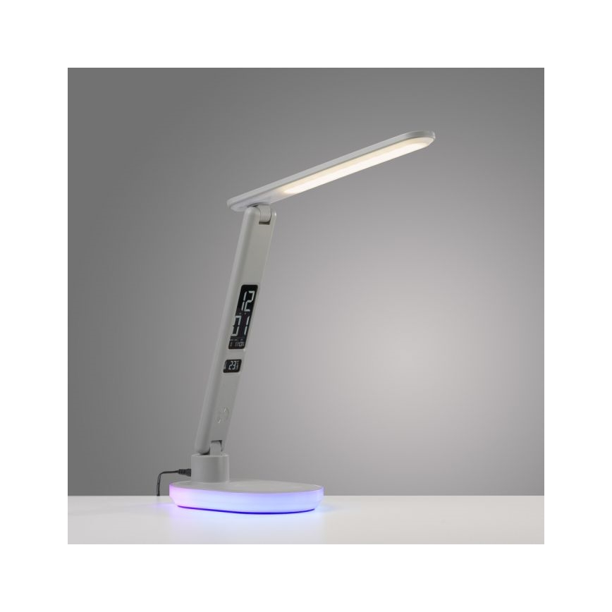 JUST LIGHT. 11018-16 - Lampada da tavolo LED RGBW dimmerabile con ricarica wireless TINA LED/4W/230V bianco