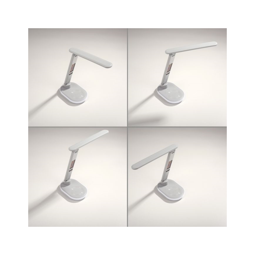 JUST LIGHT. 11018-16 - Lampada da tavolo LED RGBW dimmerabile con ricarica wireless TINA LED/4W/230V bianco