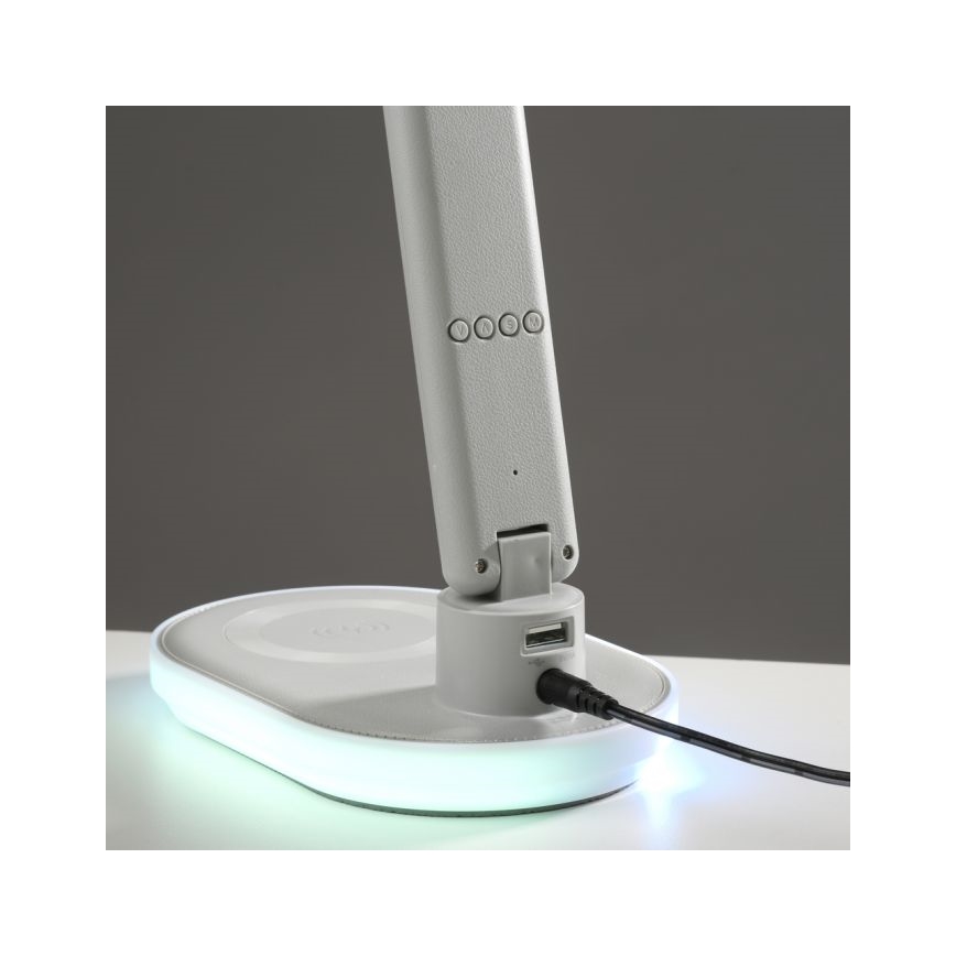 JUST LIGHT. 11018-16 - Lampada da tavolo LED RGBW dimmerabile con ricarica wireless TINA LED/4W/230V bianco