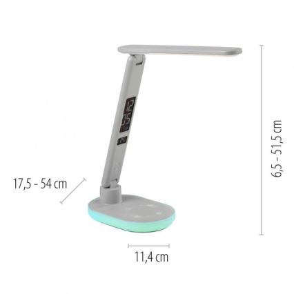 JUST LIGHT. 11018-16 - Lampada da tavolo LED RGBW dimmerabile con ricarica wireless TINA LED/4W/230V bianco