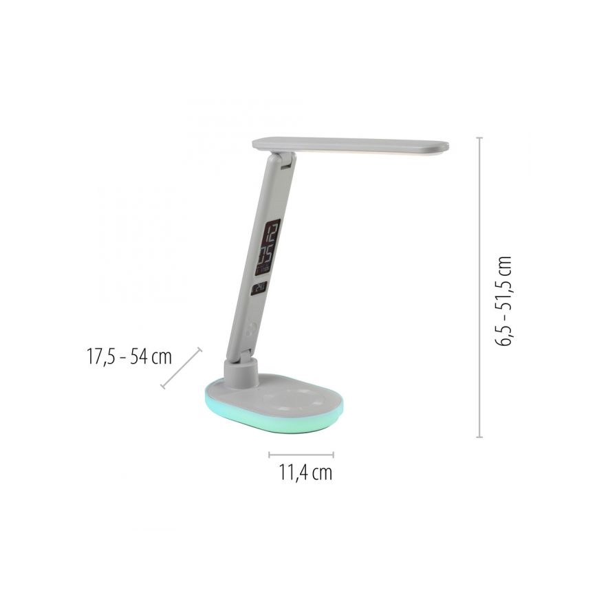 JUST LIGHT. 11018-16 - Lampada da tavolo LED RGBW dimmerabile con ricarica wireless TINA LED/4W/230V bianco