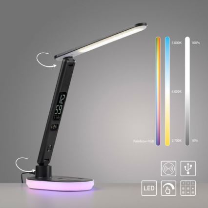 JUST LIGHT. 11018-18 - LED RGBW LED Lampada da tavolo touch dimmerabile con ricarica wireless TINA LED/4W/230V