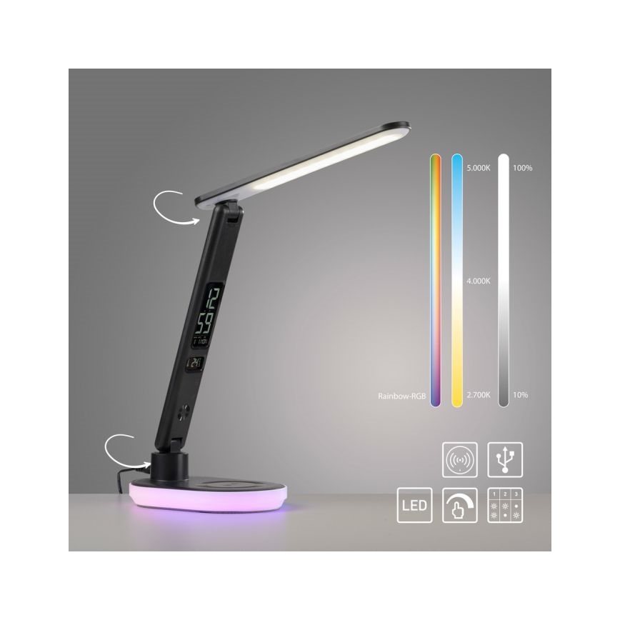 JUST LIGHT. 11018-18 - LED RGBW LED Lampada da tavolo touch dimmerabile con ricarica wireless TINA LED/4W/230V