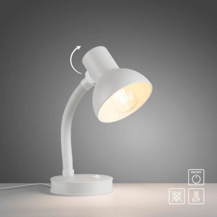 JUST LIGHT. 11080-16 - Lampada da tavolo flessibile FLEXI 1xE27/25W/230V bianca
