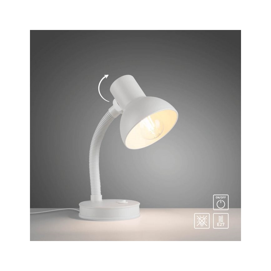JUST LIGHT. 11080-16 - Lampada da tavolo flessibile FLEXI 1xE27/25W/230V bianca