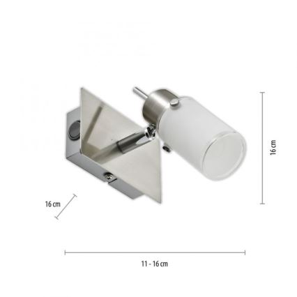 JUST LIGHT. 11931-55 - Luce Spot da parete a LED MAX 1xGU10/4W/230V cromo opaco