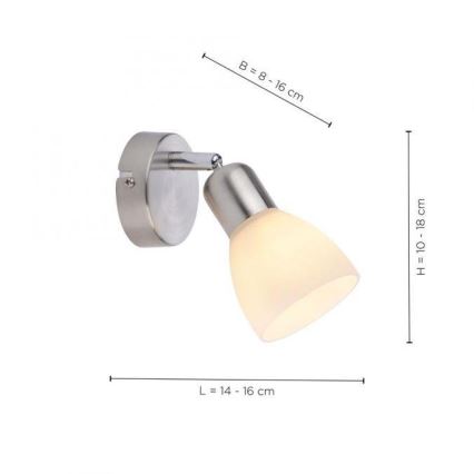 JUST LIGHT. 11951-55 - Faretto da parete KARO 1xE14/40W/230V cromo opaco