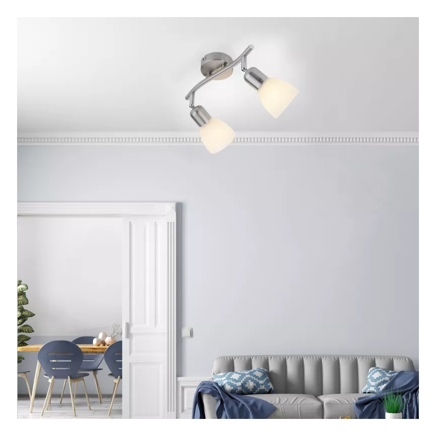 JUST LIGHT. 11952-55 - Faretto KARO 2xE14/40W/230V cromo opaco