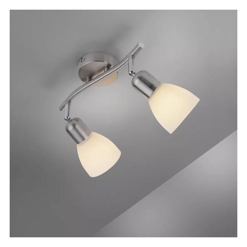 JUST LIGHT. 11952-55 - Faretto KARO 2xE14/40W/230V cromo opaco