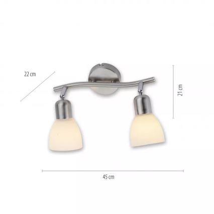 JUST LIGHT. 11952-55 - Faretto KARO 2xE14/40W/230V cromo opaco