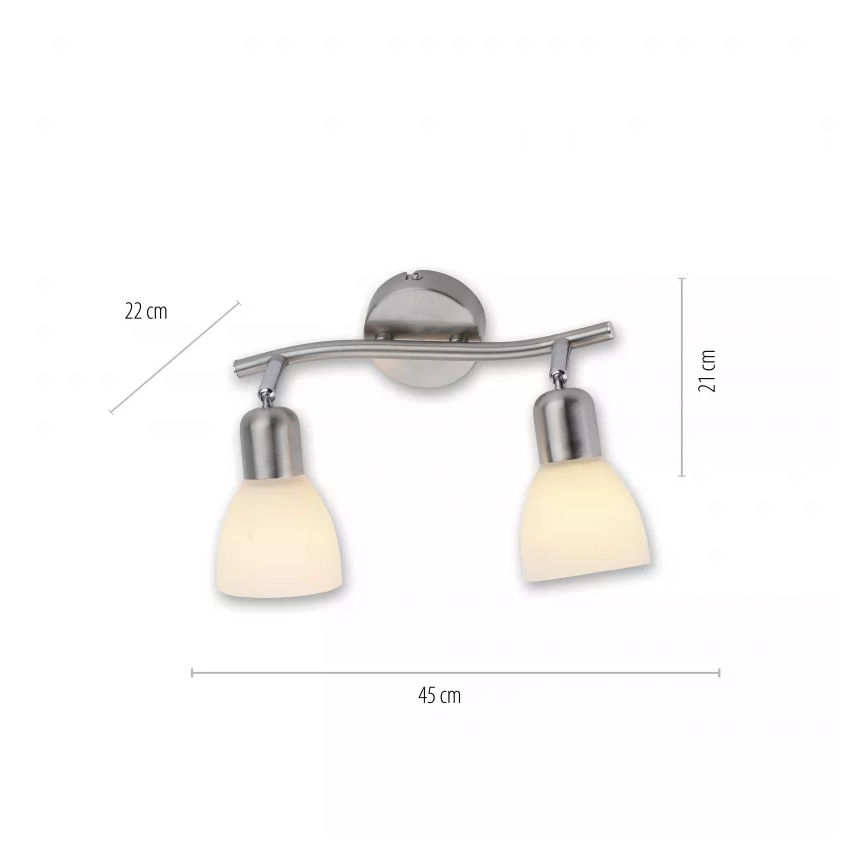 JUST LIGHT. 11952-55 - Faretto KARO 2xE14/40W/230V cromo opaco