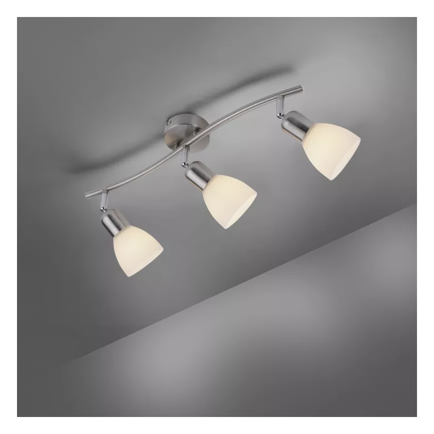JUST LIGHT. 11953-55 - Faretto KARO 3xE14/40W/230V cromo opaco