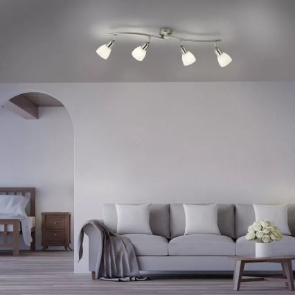 JUST LIGHT. 11954-55 - Faretto KARO 4xE14/40W/230V cromo opaco