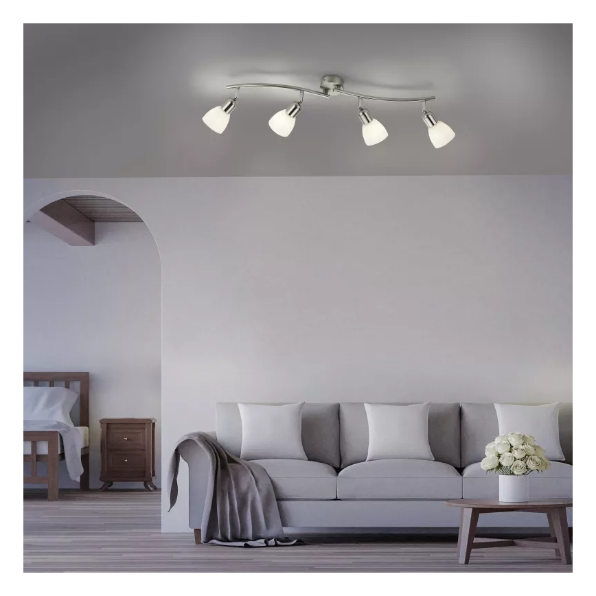 JUST LIGHT. 11954-55 - Faretto KARO 4xE14/40W/230V cromo opaco