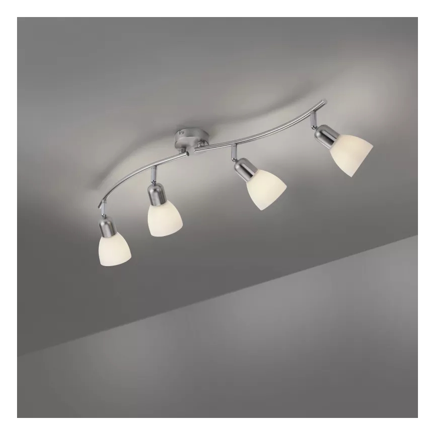 JUST LIGHT. 11954-55 - Faretto KARO 4xE14/40W/230V cromo opaco