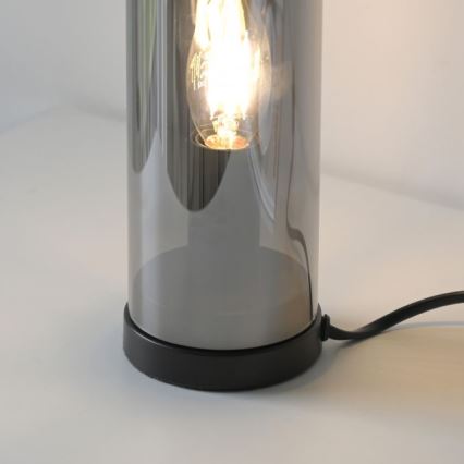 JUST LIGHT. 14006-25 - Lampada da tavolo BOTTLE 1xE14/25W/230V nero/vetro fumé