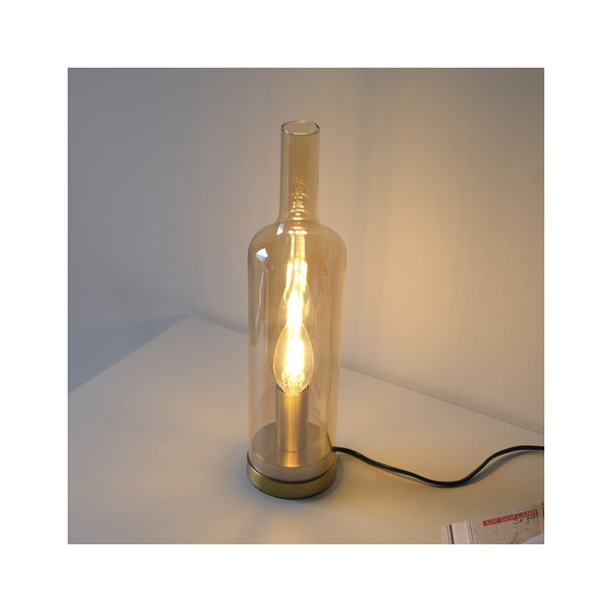 JUST LIGHT. 14006-27 - Lampada da tavolo BOTTLE 1xE14/25W/230V beige/fumé