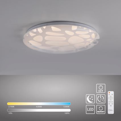 JUST LIGHT. 14009-16 - Plafoniera LED dimmerabile ART PLAFO LED/20W/230V 2700-6500K Ø 38 cm bianca + telecomando