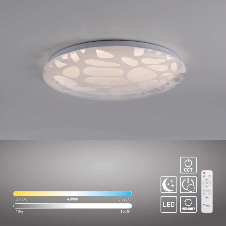 JUST LIGHT. 14009-16 - Plafoniera LED dimmerabile ART PLAFO LED/20W/230V 2700-6500K Ø 38 cm bianca + telecomando