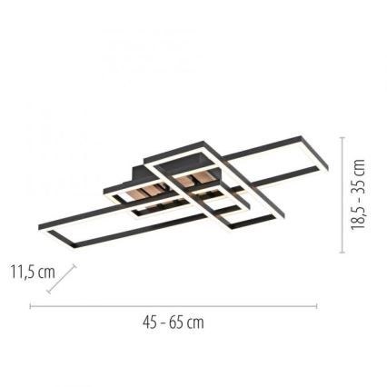 JUST LIGHT. 14051-79 - Plafoniera LED AKUSTIKA LED/20,5W/230V rovere/nero