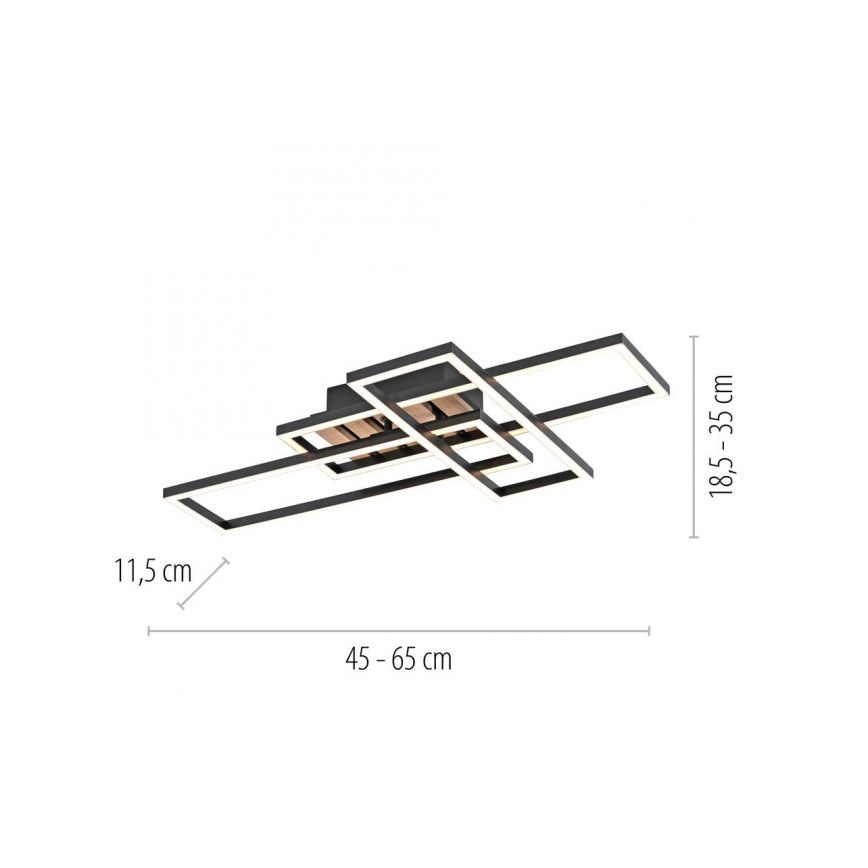 JUST LIGHT. 14051-79 - Plafoniera LED AKUSTIKA LED/20,5W/230V rovere/nero