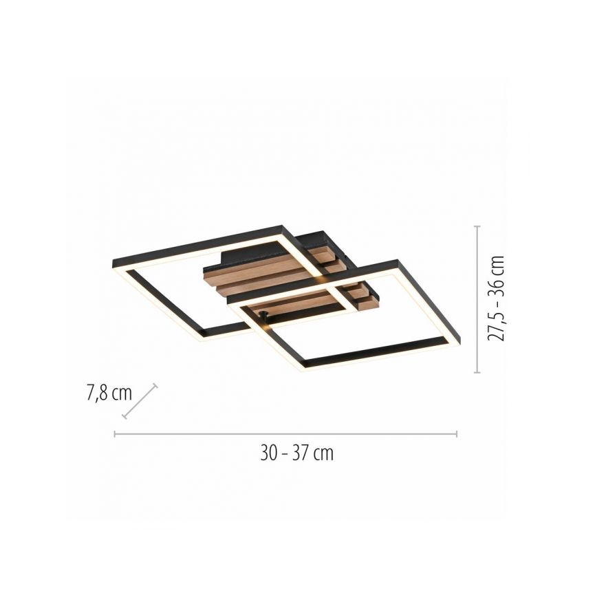 JUST LIGHT. 14053-79 - Plafoniera LED AKUSTIKA LED/15W/230V rovere/nero