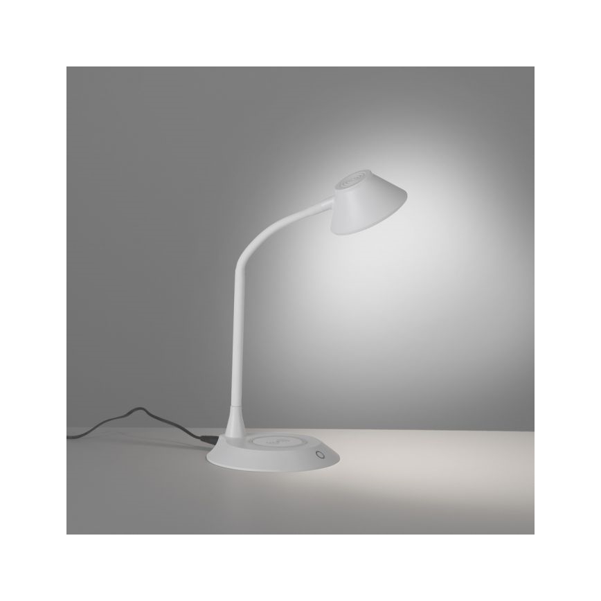 JUST LIGHT. 14414-16 - Lampada da scrivania flessibile dimmerabile con ricarica wireless PUCKI LED/4,5 W/230 V bianco