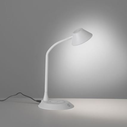 JUST LIGHT. 14414-16 - Lampada da tavolo LED dimmerabile, flessibile e a sfioramento con ricarica wireless PUCKI LED/4,5W/230V bianca