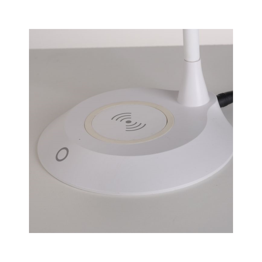 JUST LIGHT. 14414-16 - Lampada da tavolo LED dimmerabile, flessibile e a sfioramento con ricarica wireless PUCKI LED/4,5W/230V bianca