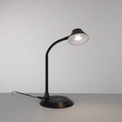 JUST LIGHT. 14414-18 - Lampada da tavolo flessibile dimmerabile con ricarica wireless PUCKI LED/4,5W/230V nera