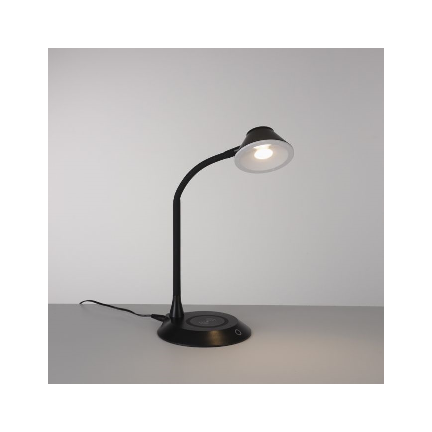 JUST LIGHT. 14414-18 - Lampada da tavolo flessibile dimmerabile con ricarica wireless PUCKI LED/4,5W/230V nera