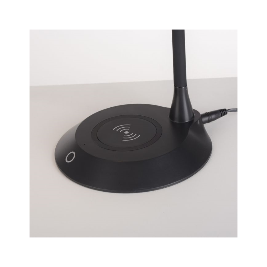 JUST LIGHT. 14414-18 - Lampada da tavolo flessibile dimmerabile con ricarica wireless PUCKI LED/4,5W/230V nera