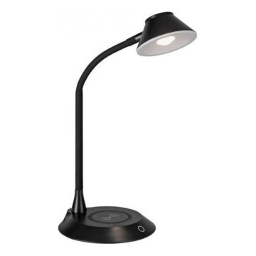 JUST LIGHT. 14414-18 - Lampada da tavolo dimmerabile flessibile a contatto con ricarica senza fili PUCKI LED/4,5W/230V nera