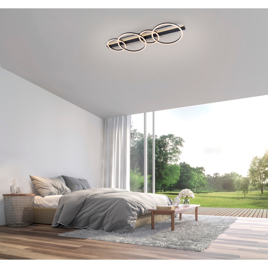 JUST LIGHT. 14426-21 - Plafoniera LED CICHIO LED/37W/230V + LED/9,5W 30x86 cm nero