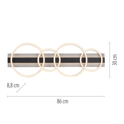 JUST LIGHT. 14426-21 - Plafoniera LED CICHIO LED/37W/230V + LED/9,5W 30x86 cm nero