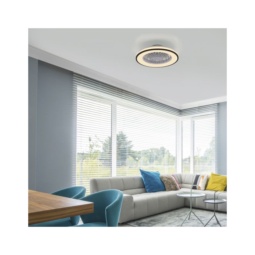 JUST LIGHT. 14447-18 - LED RGBW Ventilatore da soffitto dimmerabile con luce integrata LENO LED/44W/230V 3000-6500K Ø 48,6 cm bianco + telecomando