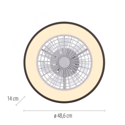 JUST LIGHT. 14447-18 - LED RGBW Ventilatore da soffitto dimmerabile con luce integrata LENO LED/44W/230V 3000-6500K Ø 48,6 cm bianco + telecomando