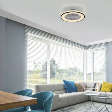 JUST LIGHT. 14447-18 - Ventilatore da soffitto dimmerabile LED RGBW con luce LENO LED/44W/230V 3000-6500K diam. 48,6 cm bianco + telecomando