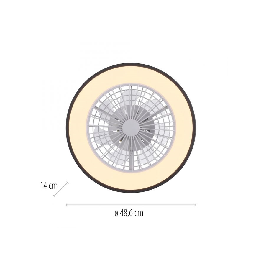 JUST LIGHT. 14447-18 - Ventilatore da soffitto dimmerabile LED RGBW con luce LENO LED/44W/230V 3000-6500K diam. 48,6 cm bianco + telecomando