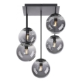 JUST LIGHT. 14602-18 - Lampadario a sospensione con supporto rigido WIDOW 5xE14/25W/230V nero