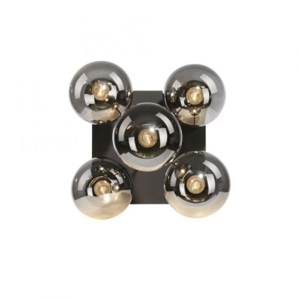 JUST LIGHT. 14602-18 - Lampadario a sospensione con supporto rigido WIDOW 5xE14/25W/230V nero