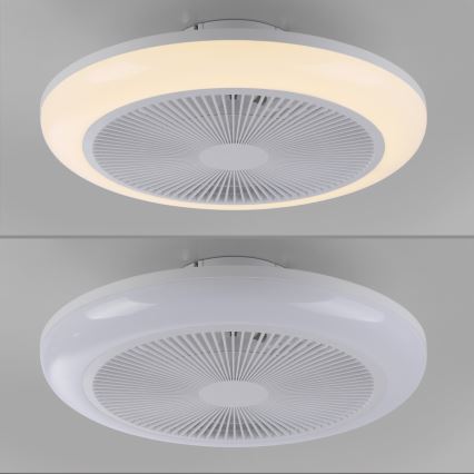 JUST LIGHT. 14623-16 - Ventilatore da soffitto LED RGBW dimmerabile con luce BRENDA LED/22W/230V 3000-6000K Ø 46 cm bianco + telecomando