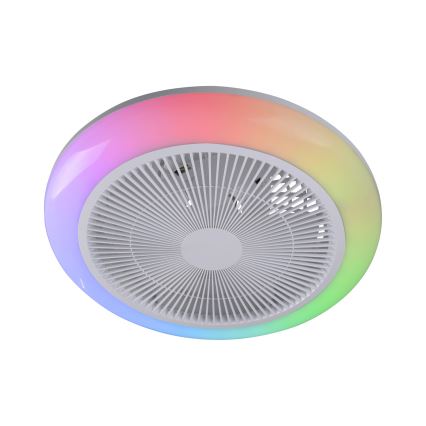 JUST LIGHT. 14623-16 - Ventilatore da soffitto LED RGBW dimmerabile con luce BRENDA LED/22W/230V 3000-6000K Ø 46 cm bianco + telecomando
