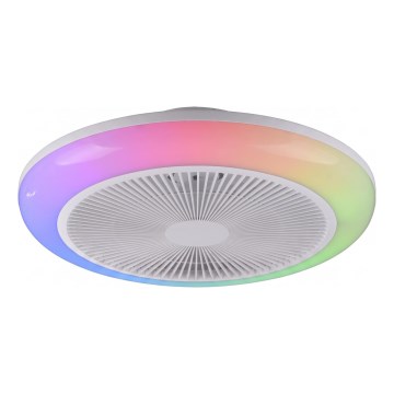 JUST LIGHT. 14623-16 - Ventilatore da soffitto LED RGBW dimmerabile con luce BRENDA LED/22W/230V 3000-6000K Ø 46 cm bianco + telecomando