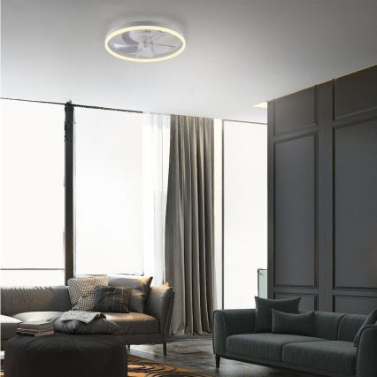 JUST LIGHT. 14624-16 - Ventilatore da soffitto dimmerabile con luce LED RITA LED/22W/230V 3000-6000K Ø 50 cm bianco + telecomando