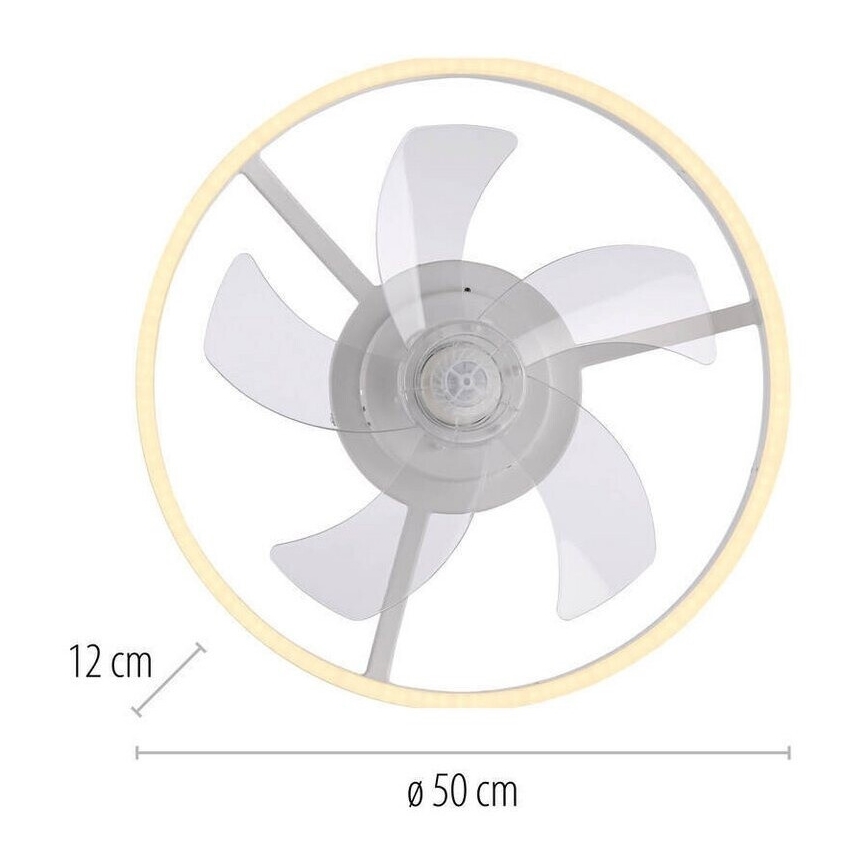 JUST LIGHT. 14624-16 - Ventilatore da soffitto dimmerabile con luce LED RITA LED/22W/230V 3000-6000K Ø 50 cm bianco + telecomando